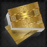 Elegant Classy Gold Damask Embossed Look Business Card at Zazzle
