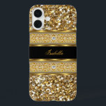Elegant Classy Gold Diamond Glitter iPhone 16 Plus Case<br><div class="desc">Elegant Classy Yellow Gold  Elegant Classy Gold Diamond Glitter Fabulous for Women,  Girls,   Zizzago created this design PLEASE NOTE all flat images! They Do NOT have real Glitter,  Diamonds Jewels or real Bows!!</div>