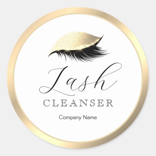 Elegant Classy Gold Eyelash Cleanser Product Label