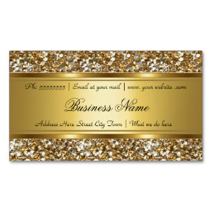 Elegant Classy Gold Faux Glitter Look Business Magnetic Business Card