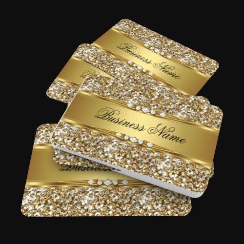 Elegant Classy Gold Glitter Diamond Look Business Card