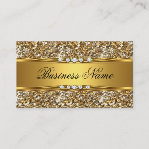 Elegant Classy Gold Glitter Diamond Look Business Card