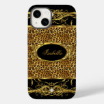 Elegant Classy Gold Leopard Black Case-mate Iphone 14 Case at Zazzle