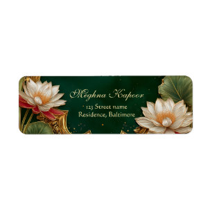Elegant Classy Gold Lotus Indian Wedding Green Label