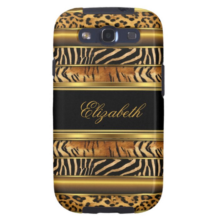 Elegant Classy Gold Mixed Animal Print Galaxy S3 Cases