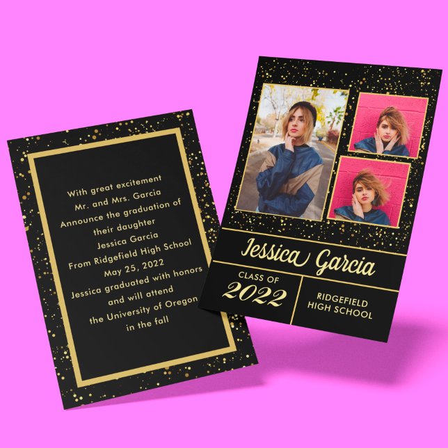 Elegant Classy Graduation Golden sparkles 3 Photos (Creator Uploaded)