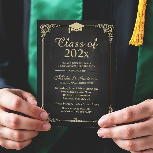 Class of 2018 Grad Cap Elegant Classy Graduation Card