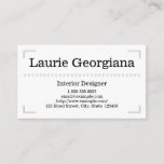 [ Thumbnail: Elegant & Classy Interior Designer Business Card ]