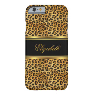 Elegant Classy Leopard Gold Black Barely There iPhone 6 Case