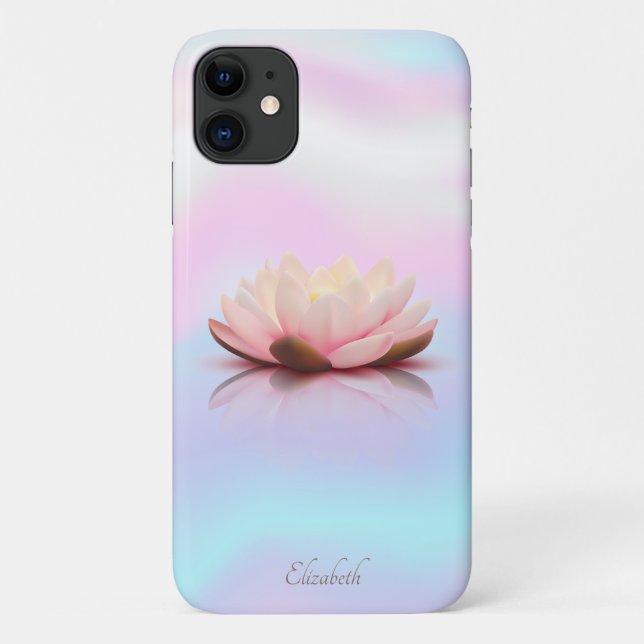 Elegant Classy Lotus Flower Holographic Case-Mate iPhone Case (Back)