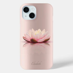 Elegant Classy Lotus Flower Rose Gold iPhone 15 Case