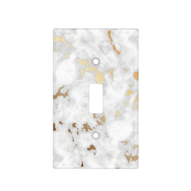 Elegant Classy Marble Gold design Light Switch Cover (Front)
