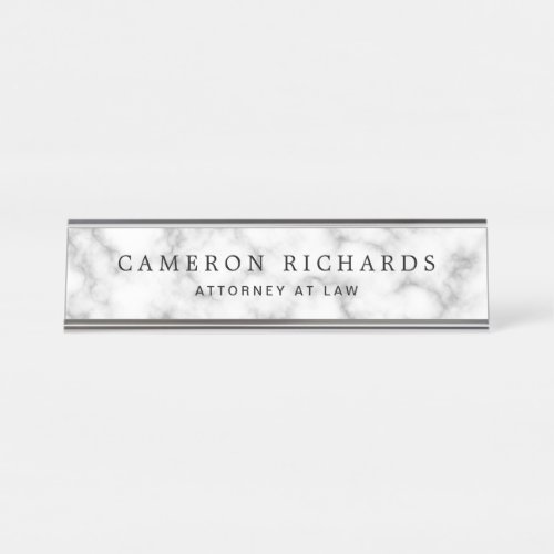 Elegant classy marble name and title template desk name plate