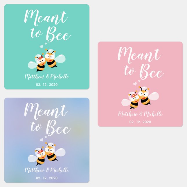 Elegant Classy Meant To Bee Cute Wedding Favor Labels (Group)