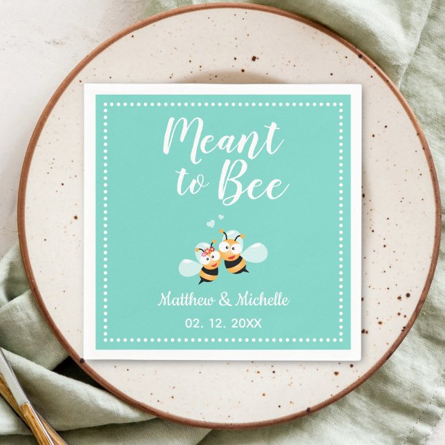 Elegant Classy Mint To Bee Cute Wedding Party Napkins (Creator Uploaded)