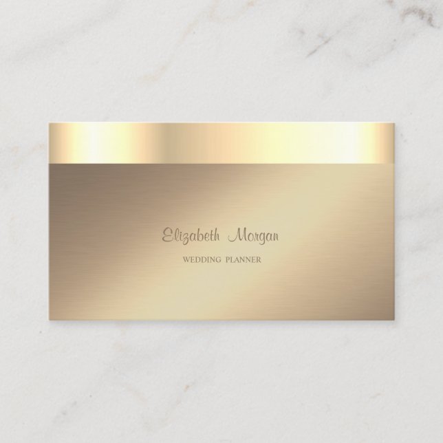 Elegant Classy Modern,Faux Gold Border Business Card (Front)
