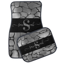 Elegant Classy Monogram Name Gray Black Giraffe