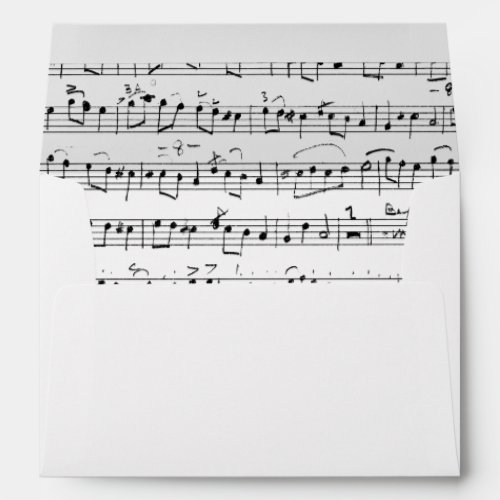 Elegant Classy Music Sheet Notes Inside Envelope
