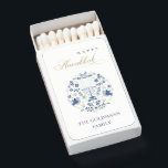 Elegant Classy Navy Blue Happy Hanukkah Floral Matchboxes<br><div class="desc">If you need any further customisation please feel free to message me on yellowfebstudio@gmail.com.</div>