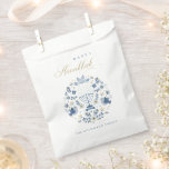 Elegant Classy Navy Blue Happy Hanukkah Floral Nap Favor Bag<br><div class="desc">If you need any further customisation please feel free to message me on yellowfebstudio@gmail.com.</div>