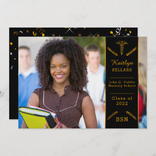 Elegant Classy Nursing Medical School Graduation Invitation