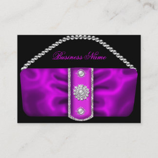 Elegant Classy Ornate Pink Silver Purse Profile Business Card