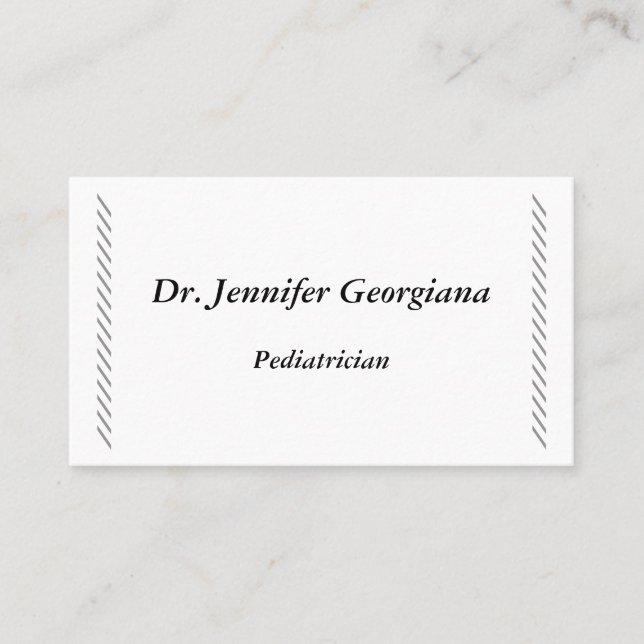 Elegant & Classy Pediatrician Business Card (Front)