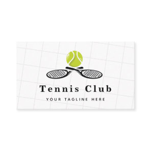 Elegant & Classy Professional Tennis Club Coach Business Card