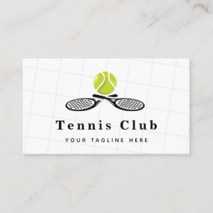 Elegant & Classy Professional Tennis Club Coach Business Card