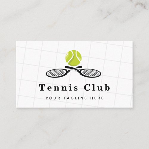 Elegant  Classy Professional Tennis Club Coach Business Card