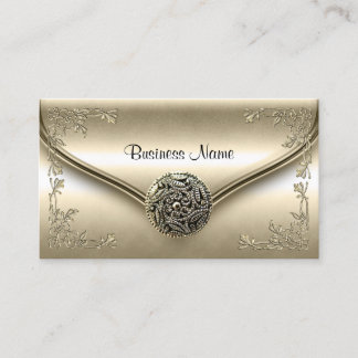 Elegant Classy Profile Business Sepia Cream Floral Card