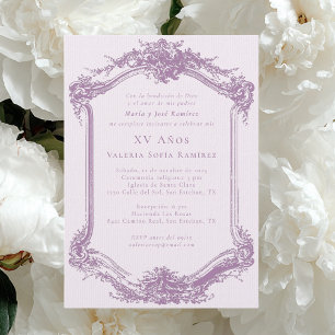 Elegant Classy Purple Quinceañera 15th Birthday Invitation