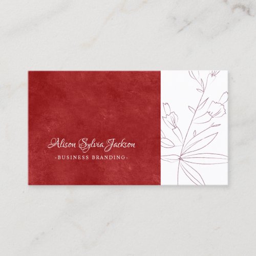 Elegant classy red white stylish luxury custom business card