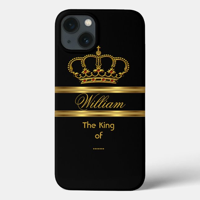 Elegant Classy Royal King Gold Black Crown 3 Case-Mate iPhone Case (Back)
