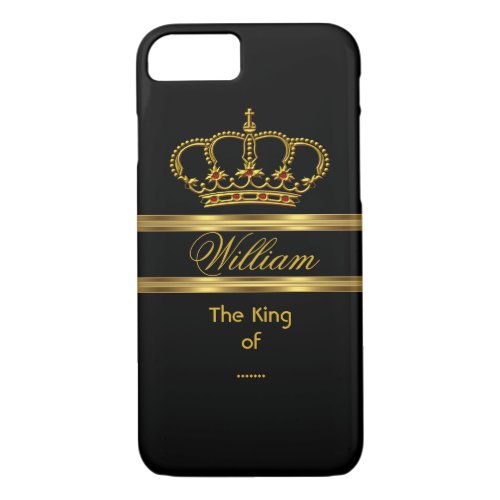 Elegant Classy Royal King Gold Black Crown 3 iPhone 87 Case