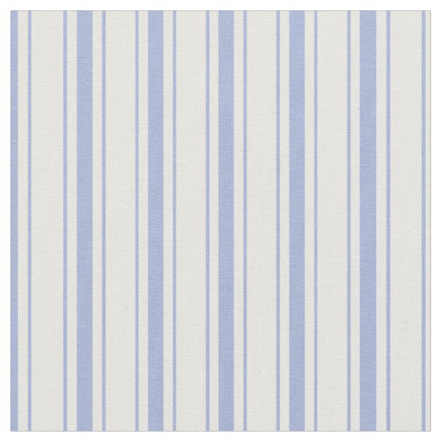 Elegant Classy Rustic Blue French Ticking Stripes Fabric (Close Up)