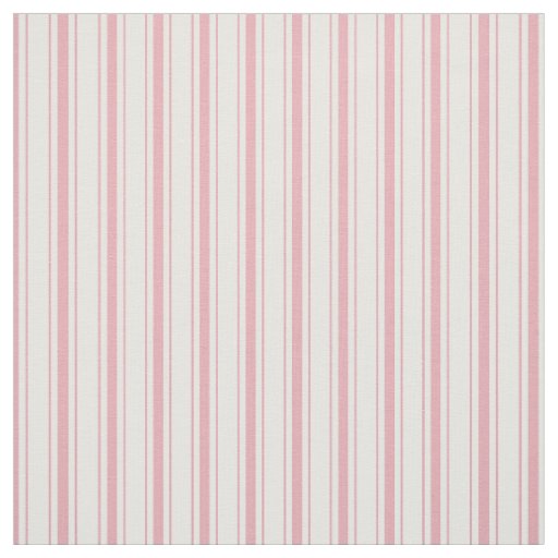 Elegant Classy Rustic Pink French Ticking Stripes Fabric