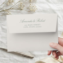 Elegant Classy Sage Green Wedding Return Address