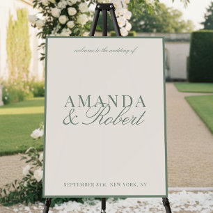 Elegant Classy Sage Green Wedding Sign