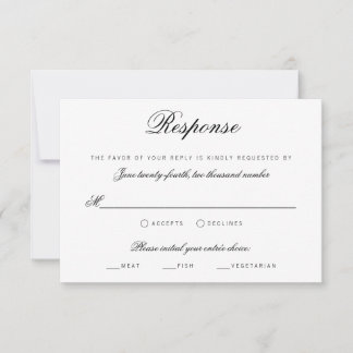 Elegant Classy Script Traditional Wedding RSVP Invitation