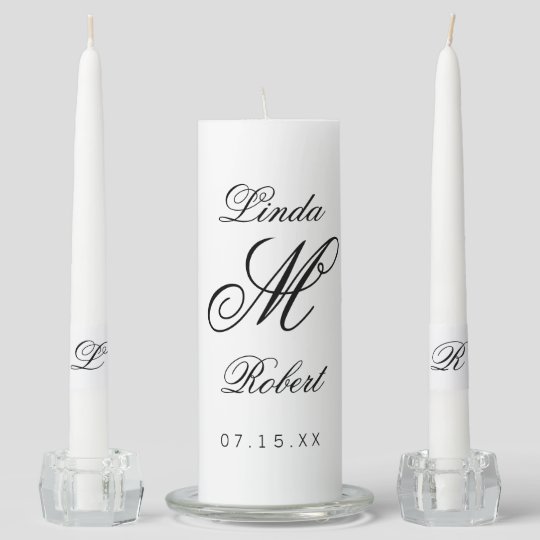 Elegant Classy Script Vintage Wedding Unity Candle