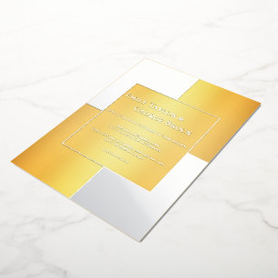 Elegant Classy Silver And Gold Modern Chic Wedding Foil Invitation