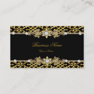 Elegant Classy Silver Black Diamond 3 Business Card