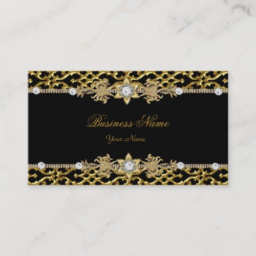 Elegant Classy Silver Black Diamond 3 Business Card