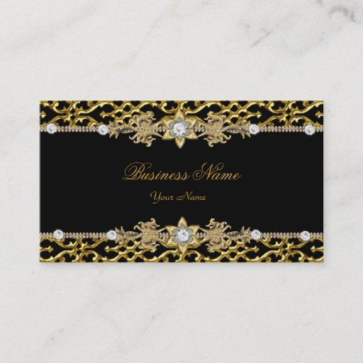 Customizable Elegant Classy Silver Black Diamond 3 Business Card