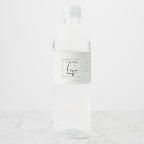 Elegant Classy Simple Ivory White Leather Texture Water Bottle Label