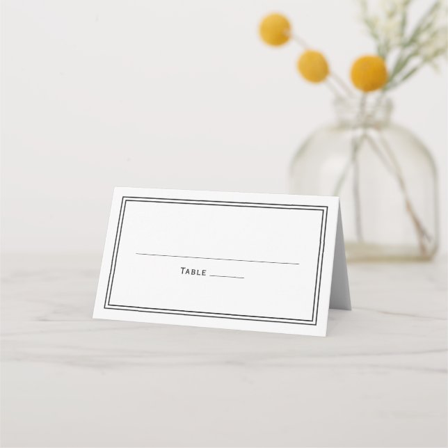 Elegant Classy Simple Stylish Wedding Place Card (Front)