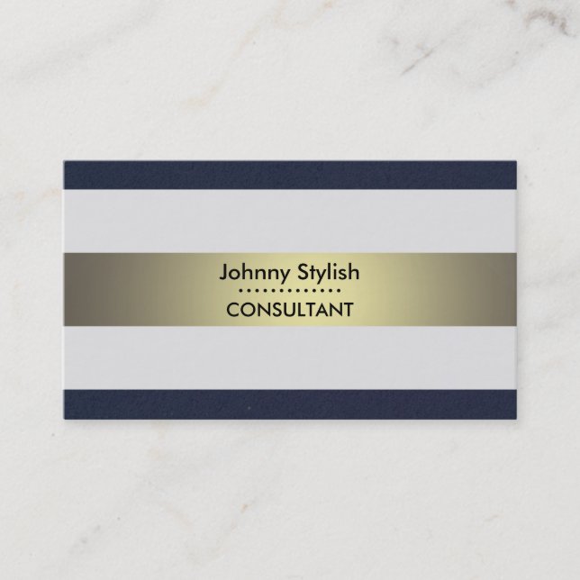Elegant classy stripes graphic modern design business card (Front)