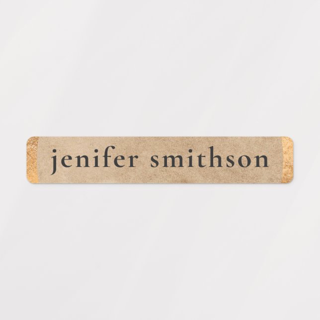   Elegant Classy Taupe Luxury Add Your Name School Labels (Design 3)