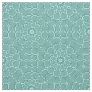 Elegant Classy Teal Mosaic Geometric Pattern Fabric